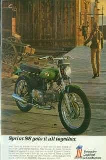 Harley Davidson 350 Sprint SS 1970 Motorcycle Ad  