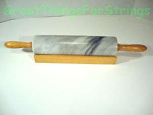 Antique Large Stone Marble Granite Polished Dough Roller Wooden Pins 