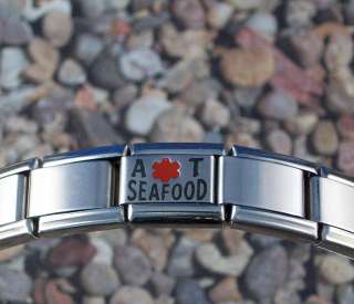 Allergic To Seafood Medical ID Alert Italian Charm With Red Star for 