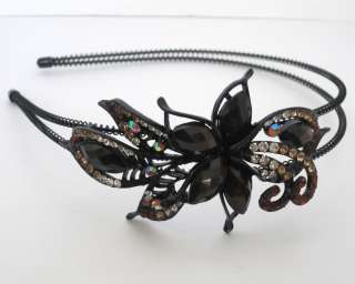 H218 Butterfly Flower Rhinestone Headbands Hair Band  