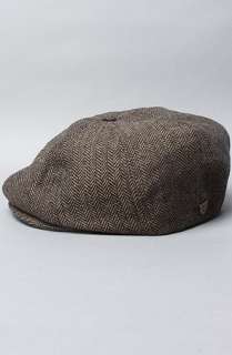 Brixton The Brood Newsboy Hat in Brown Herringbone  Karmaloop 