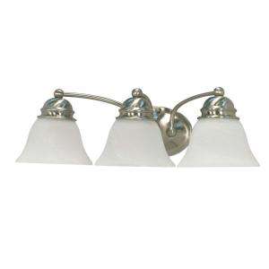 Glomar Empire 3 Light Surface Mount Brushed Nickel Vanity Sconce HD 
