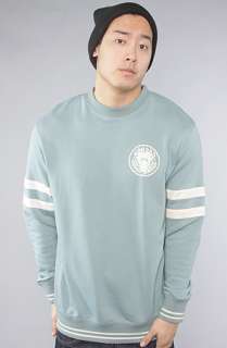 Crooks and Castles The Medusa Crest Crewneck Sweatshirt in Stone Blue 