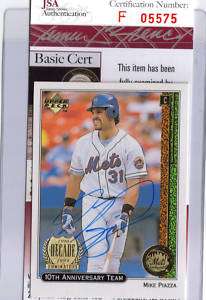 RARE 1998 UPPER DECK MIKE PIAZZA METS SIGNED JSA AUTO  