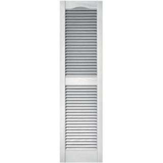 Builders Edge 15 In. X 55 In. Louvered Shutters Pair #117 Bright White 