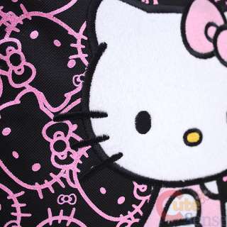Sanrio Hello Kitty Roller Shcool Bag Black Pink Glittering Face 