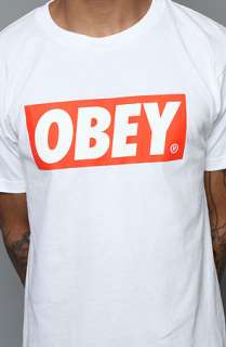 Obey The Obey Bar Logo Standard Issue Basic Tee in White  Karmaloop 