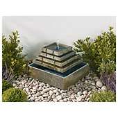 Solar powered slate corner fountain