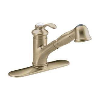   Single Handle Pull Out Sprayer Kitchen Faucet in Vibrant Brazen Bronze