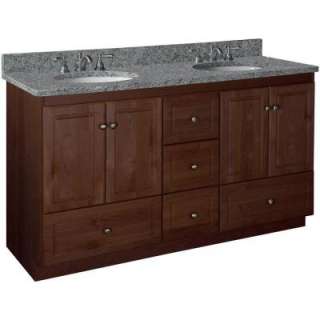 Simplicity By Strasser 60 In. Shaker Door Style Vanity Cabinet With 