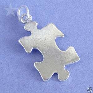 JIGSAW PUZZLE PIECE Sterling Silver Charm Pendant  
