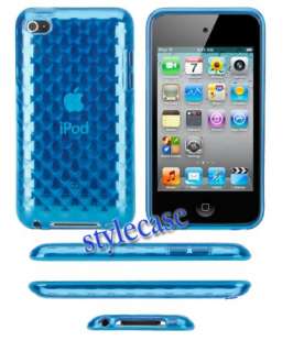   Case Tasche Apple iPod Touch 4G CHECKER BLAU + Displayschutzfolienset