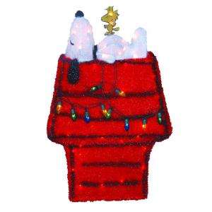 Peanuts 26 In. 70 Light 3D Soft Tinsel Snoopy on Dog House 90540W at 