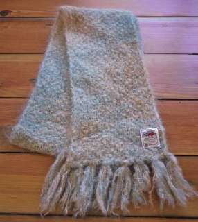 Vtg Irish Ireland Boucle Mohair Wool Knit Scarf  