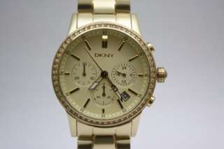   Women Chronograph Gold Aluminum Band Glitz Date Watch 38mm NY8322 $175
