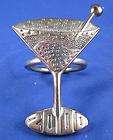 Napkin Ring Holder 2000 Vintage Martini Glass Millenium Silverplate 