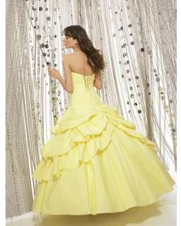 STOCK Yellow Prom Party Ball Gown Sweetheart Evening Dress Size 6 8 10 
