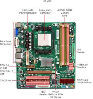 Biostar GF8200 M2+ Motherboard   NVIDIA GeForce 8200, Socket AM2 
