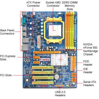 Biostar TForce 550 SE NVIDIA Socket AM2 ATX Motherboard / Audio / PCI 