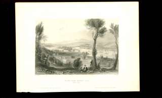 1840 ENGRAVING~AMERICAN Scenery~View MOUNT IDA~ TROY NY  