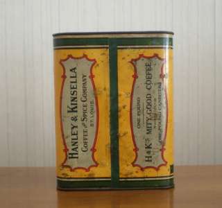 Rare 1 Lb. Hanley & Kinsella Mity Good Coffee Tin  
