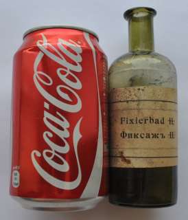 19th Cen Imperial Russia Photo Fixing Solution Bottle Original 