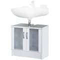  Waschbeckenunterschrank Bad Unterschrank mit Glastür und 3 