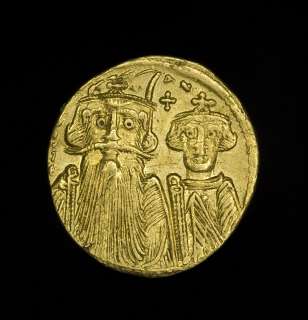Ancient Roman Byzantine Gold Solidus Coin Emperor Constans II  
