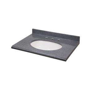   in. ColorpointTechnology Vanity Top in Gray with White Undermount Bowl