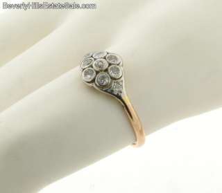 Antqiue Art Deco Plat Diamonds 18k Gold Ring  