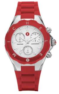 MICHELE TAHITIAN JELLY BEAN LARGE RED SILICONE WATCH MWW12F000021 NEW 
