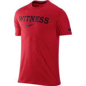 Nike LEBRON JAMES Dri Fit Witness Logo Red/Black Shirt Miami Heat Sz S 