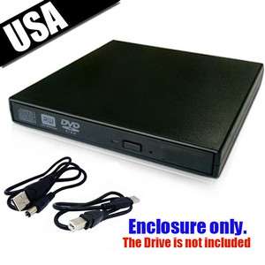Slim USB External Case Caddy for Laptop SATA CD DVD RW Burner Drive US 