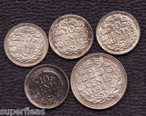 Netherlands Coins ~ 1939 1941 10c 25c  