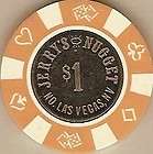 Old $1 JERRYS NUGGET Casino Poker Chip Vintage Antique 