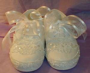 Wedding Shoes SNEAKERS Custom Lace & Pearls  