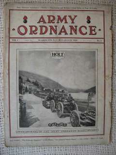 OLD ARMY ORDNANCE JULY AUGUST 1920 VOL I No.1 MAGAZINE  