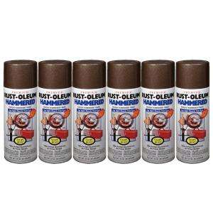   oz. Gloss Brown Hammered Spray Paint (6 Pack) 182783 