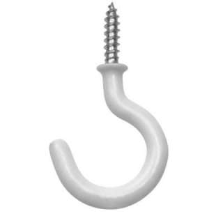 OOK 1/8 In. 20 Lb. White Vinyl Coated Steel Cup Hooks 4 Pack 50352 at 