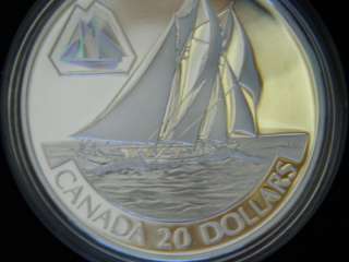 2000 Canada Proof Coin $20.00 Silver Bluenose Hologram  