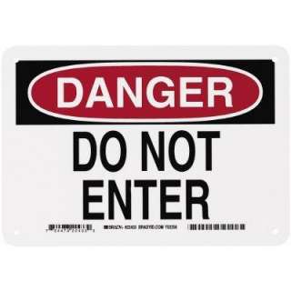   Plastic Danger Do Not Enter OSHA Safety Sign 22433 
