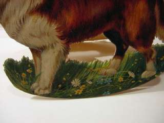 Antique Large German Embossed Stand Up Diecut COLLIE  