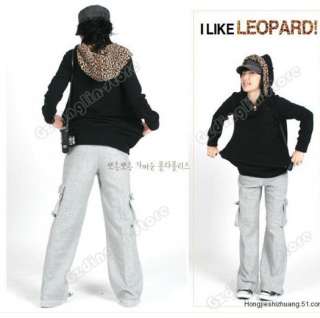   Hoodies Leopard Sweatshirt Top Outerwear Parka Coats Long #132  