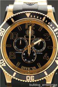 Men Invicta 6633 Russian Diver Scuba Chronograph Swiss 18k Gold Plated 