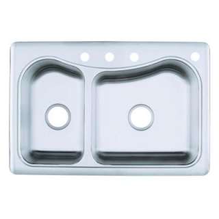  Staccato Large/Medium Self Rimming Stainless Steel 33 in. x 22 in. x 