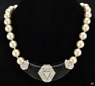 SAL Swarovski Crystal Faux Pearl Beaded Necklace 14 Beautiful  