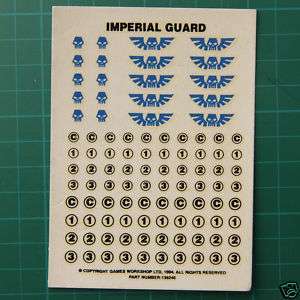 Imperiale Armee Decals Transfers Abziehbilder Warhammer 40K 1843 