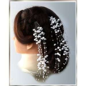 Hochzeit Haarschmuck für die Braut Blütenrispen in Weiß  