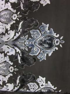 NINE WEST Black Sheer Floral Print Gemstone Scarf OS  