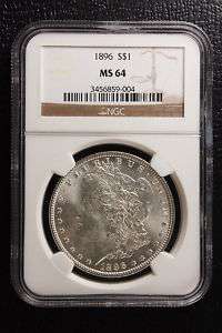 1896 NGC Morgan Silver Dollar in MS64  
